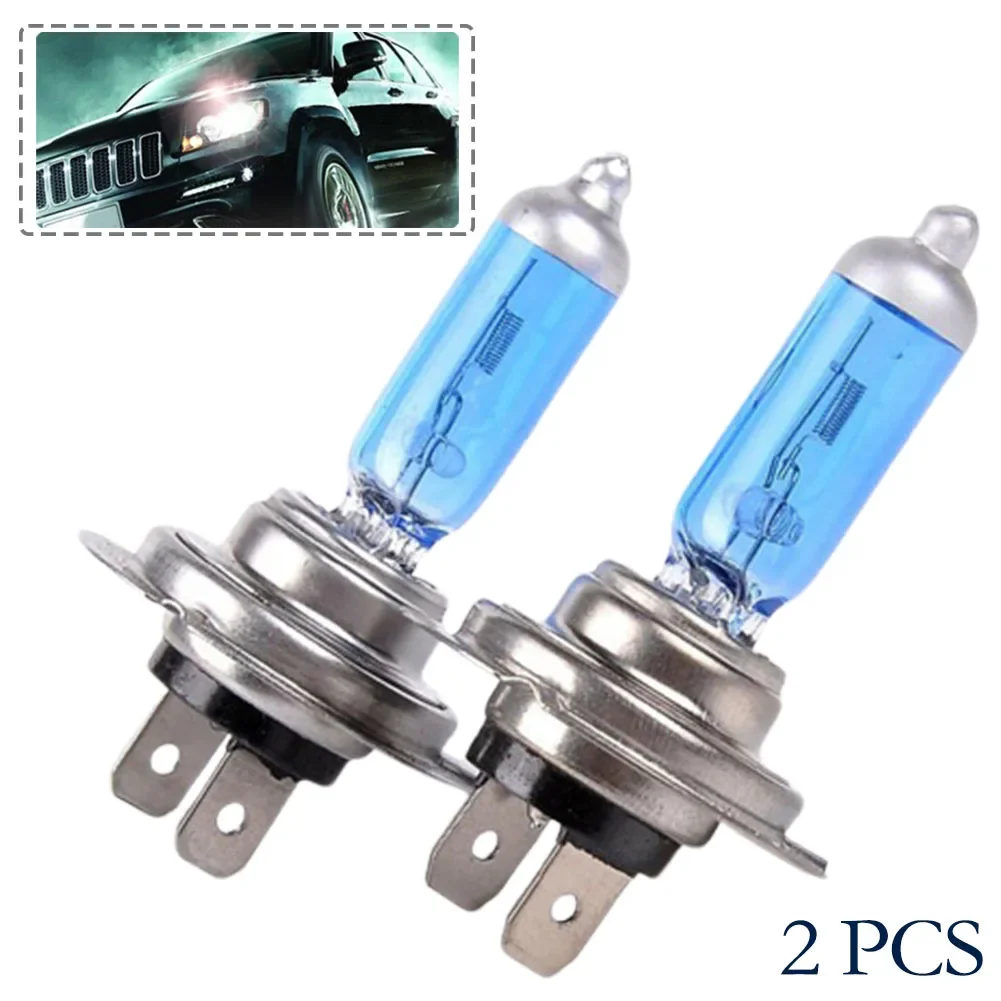 2pcs Car H7 Halogen Bulb 55W 12V 6000K Halogen Headlight White Light Lamp Bulbs Super Brights Quartz Glass Tube Car Lights