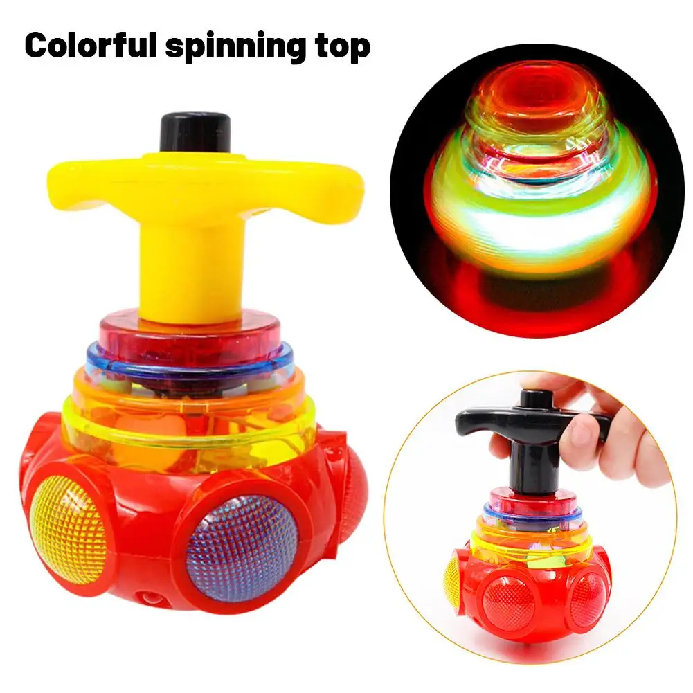 UFO Blinkender Kreisel Kinder Gyro Leuchtendes Spielzeug Kinder Piggy LED Musik Gyroskop Launcher Rotierendes Spielzeug Gyro Fidget Spinner
