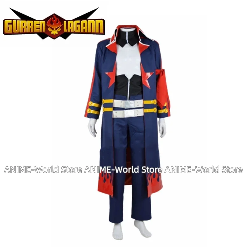 《Custom Made》Anime Outfit Tengen Toppa Gurren Lagann Simon Cosplay Costume Custom Size Any Size Wig Shoes