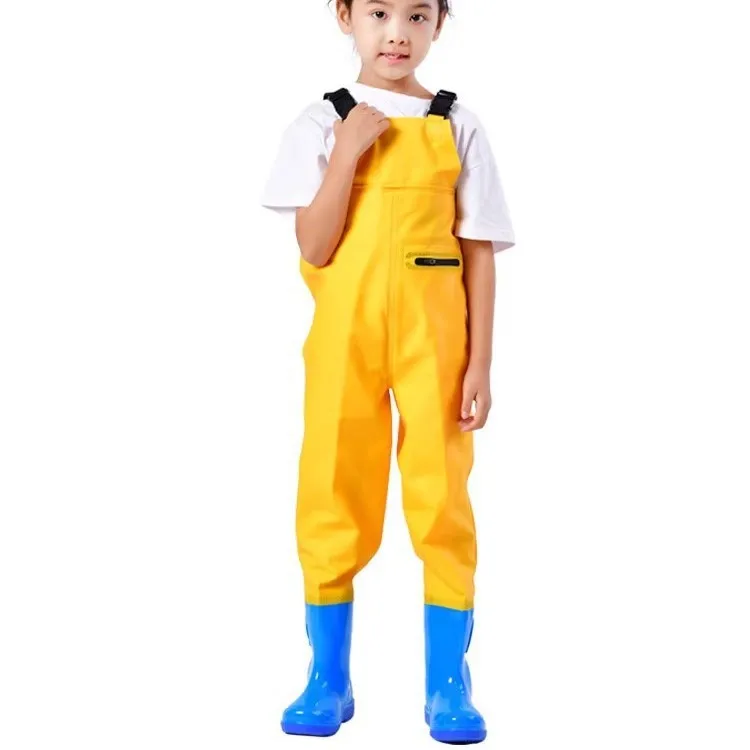 Children's sea-catching one-piece water-playing clothes, full-body waterproof rain pants and rain boots