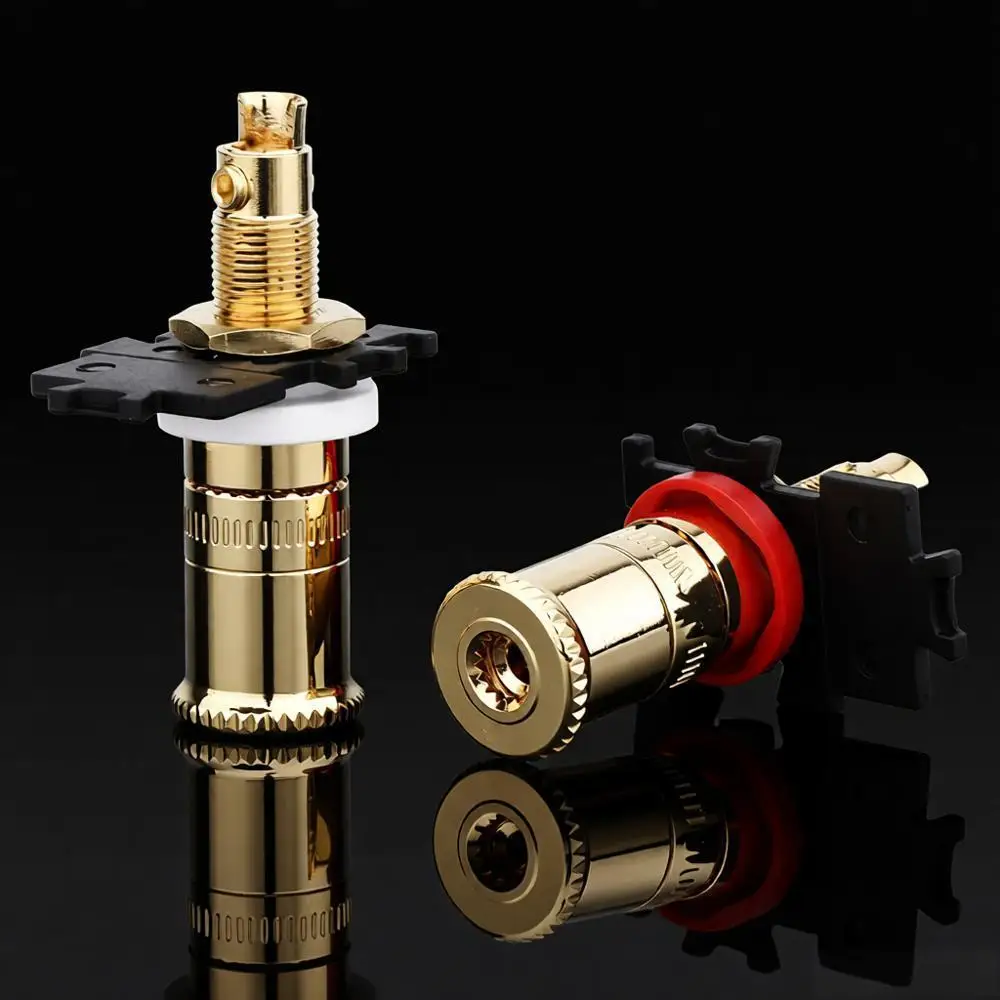 Terminali per altoparlanti Connettori per altoparlanti Binding Post placcati in oro Spina a banana per prese fai-da-te per amplificatore per altoparlanti audio