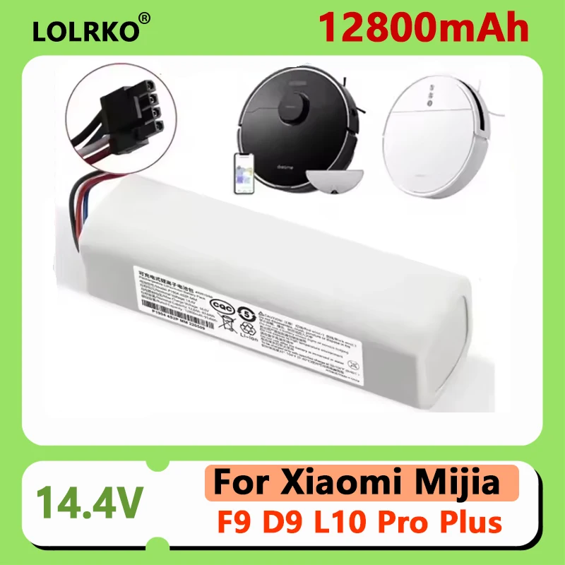 100% Original Battery for Dreame Robot Vacuum Mop Cleaner D9 F9 L10 L10 Pro 12800mAh Lithium-ion Battery Pack 4INR19/66-2