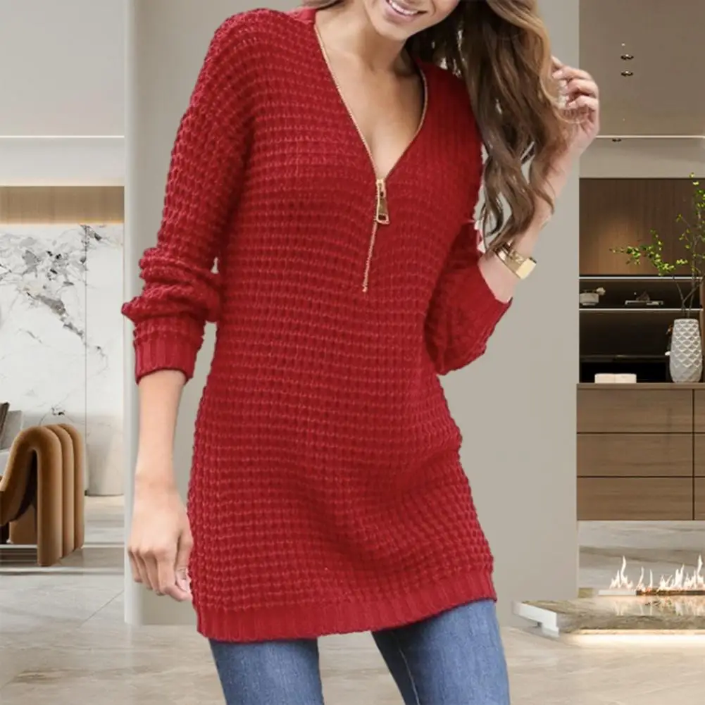 Casual Knitted Sweater Women Streetwear V Neck Long Sleeve Pullovers Loose Solid Coat 2024 Autumn Winter Fashion Women's Sweater