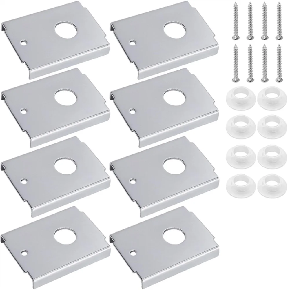 Bi-Fold Door Repair Kit 8 pcs Brackets for 1-3/8 inch Barn Doors Stainless Steel Construction with Nylon Washers