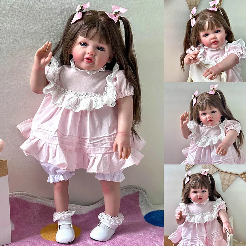 

24inch Betty High Quality Already Finished Painted Handmade Doll Reborn Toddler Girl Doll Very Detailed 3D Skin Reborn Toys