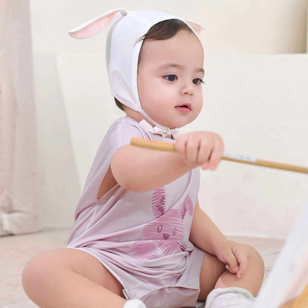 Dave Bella Newborn Jumpsuit Summer Baby Girls Romper Cartoon Print Short Sleeve Comfort Boys Creeper Children Clothes DB2261308