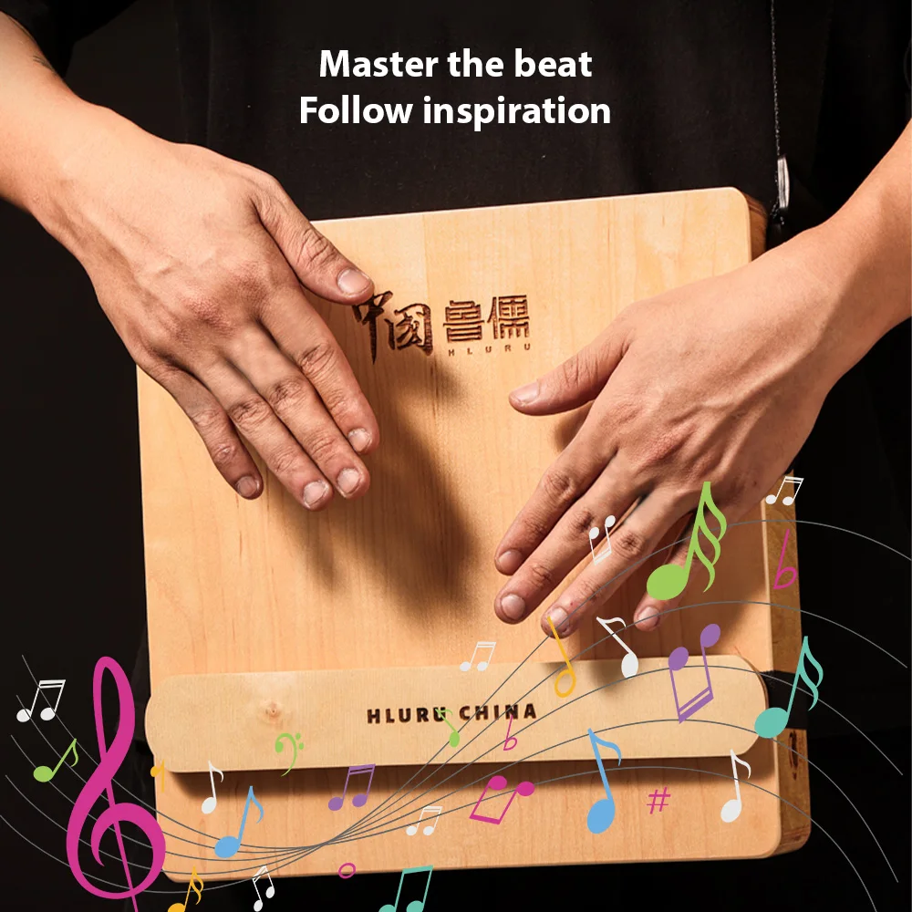 

Cajon Wooden Drum 3-in-1 Flat Hand Drum Percussion Instrument with Adjustable Strap Portable Box Drum for Traveling Party