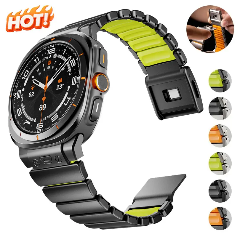 

Luxury Man Titanium Strap for Samsung Galaxy Watch Ultra 2025 No Gaps Metal Rubber Band for Samsung Galaxy Watch Ultra 47mm 2026