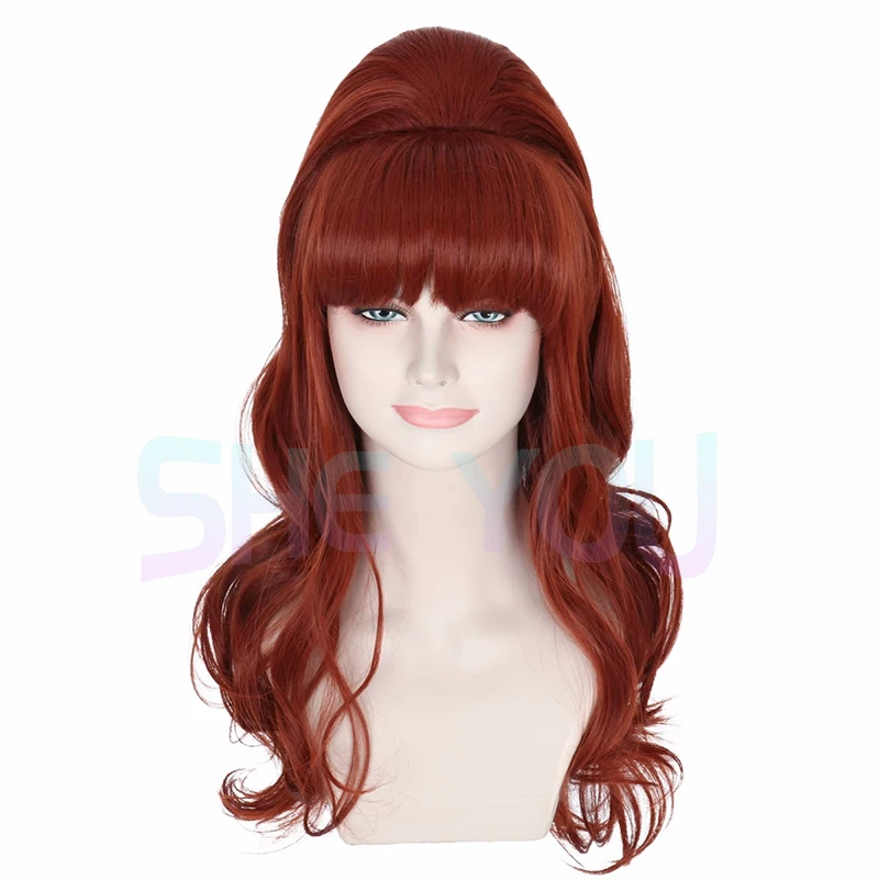 Long Wave For Women Peggy Bundy Brown Hair Heat Resistant Synthetic Cosplay Party Wig + Wig Cap