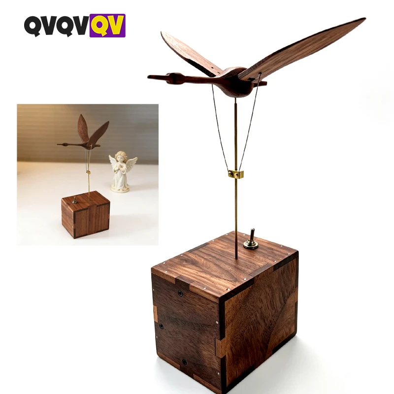 1PCS Handcrafted Wooden Bionic Flying Swan Automaton Kinetic Sky Art Sculpture |For Art Lovers Dynamic Wing Lifelike Motion
