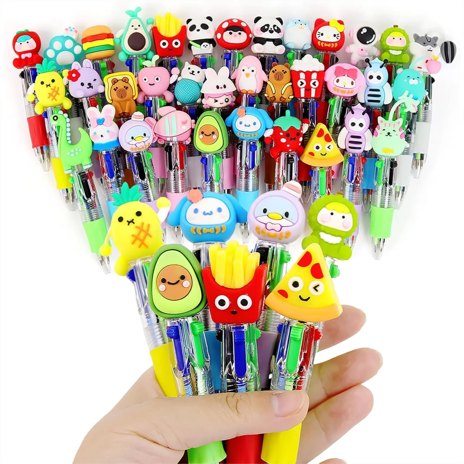 

35 Pack Mini Multicolor Pens 4-in-1 Fun Ballpoint Pen for Kids Bulk Assorted Ink Kawaii Pen for Birthday Party Favors