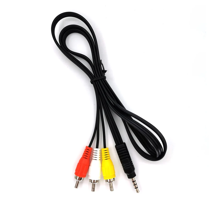 High Quality 3.5 to RCA Male Audio Video AV Cable Wire Cord 1.2m 3.5mm Jack Plug 3 Adapter & Cables