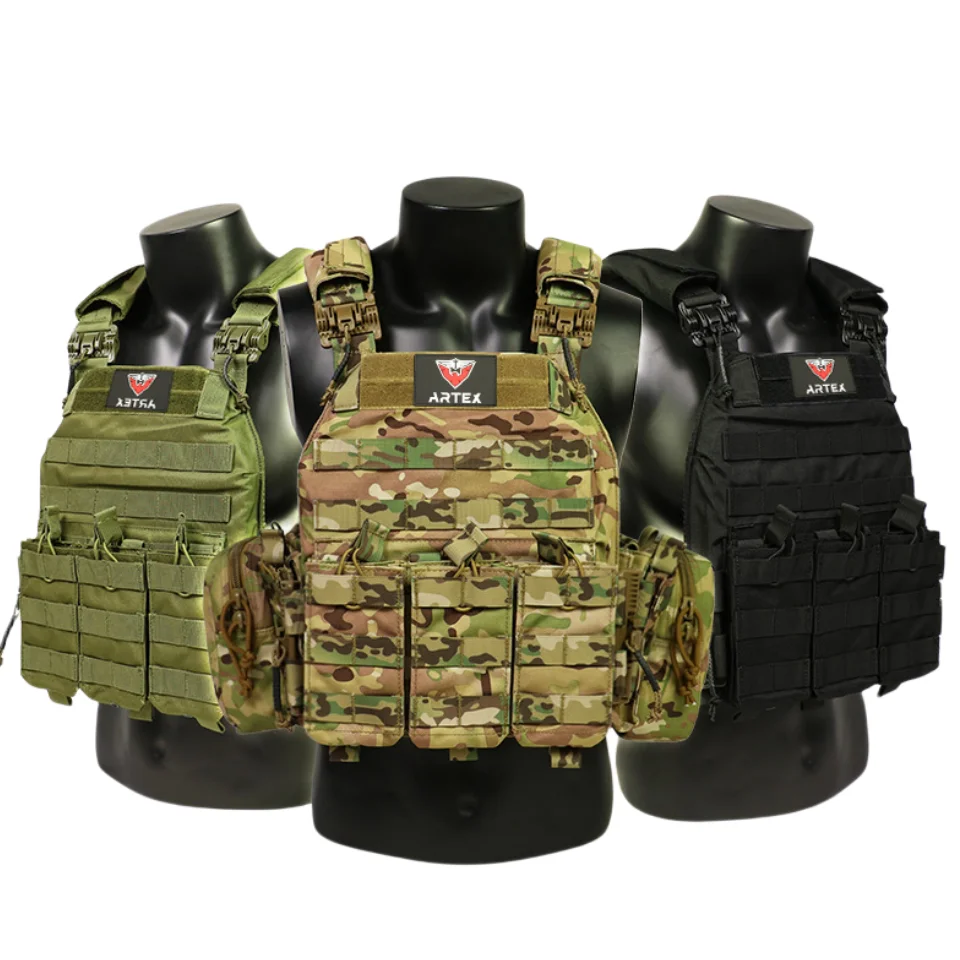 1000D Nylon Fabric Quick Releaseable Airsoft Tactical Hunting Vest With Triple Magazine Pouch