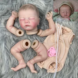 MRB 17 inch Painted Vinyl Premature Reborn Baby Doll Parts Charlotte Kit Lifelike Baby 3D Painted Skin Visible Veins With Cloth