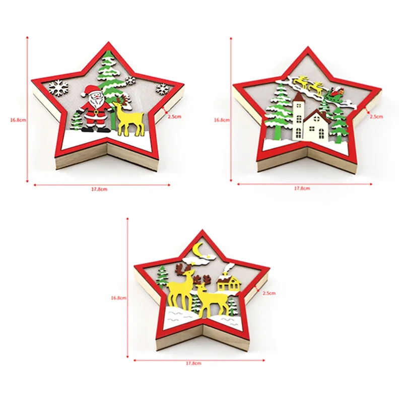 A11I 3PCS LED Wood Star Night  - Baby Nursery Wall Lights recension och pris