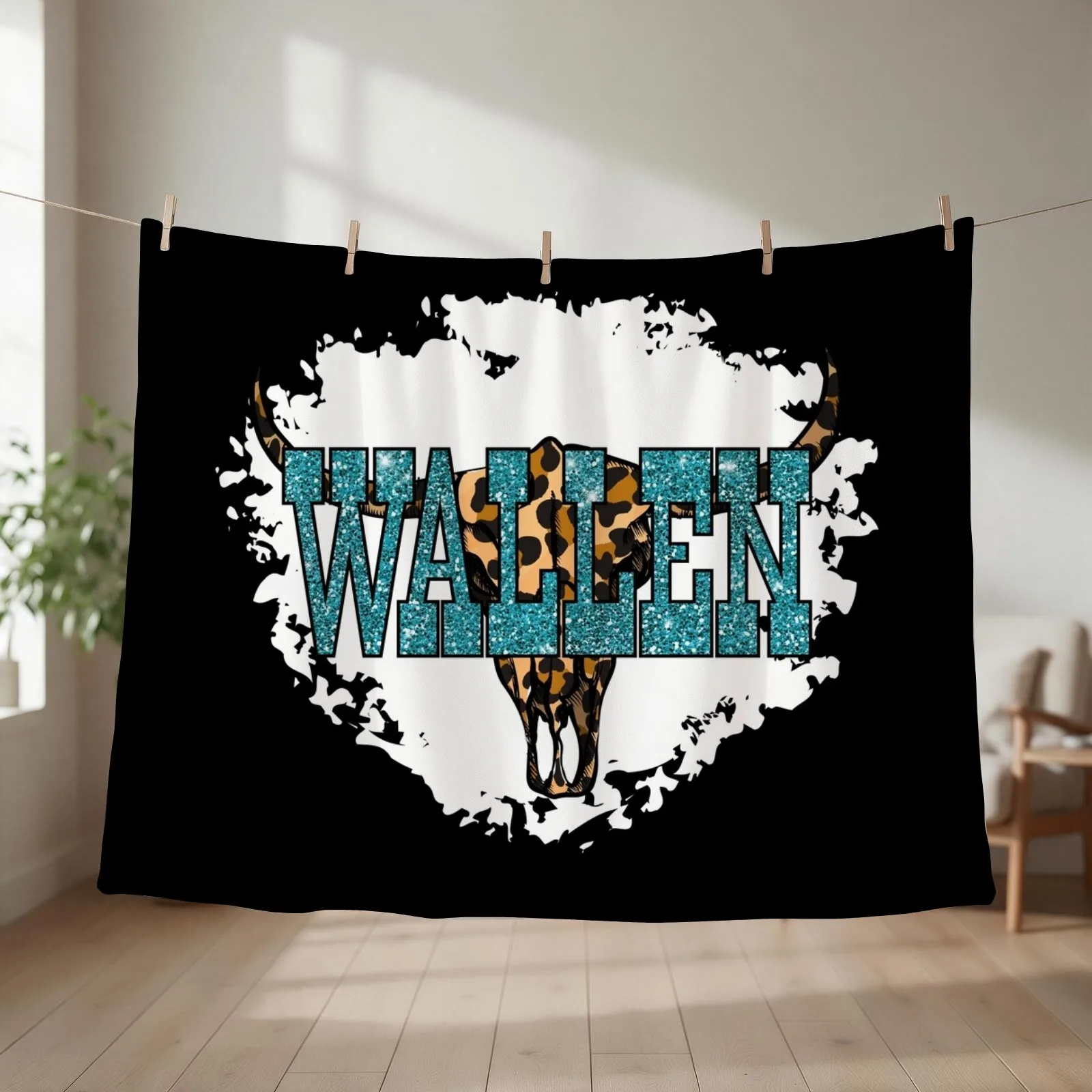 Wallen Bullhead Western Country Music Wallen Hardy Throw Blanket Polar Flannels Thermal Bed Blankets