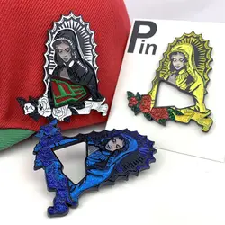 Metal New Era Hat Pins Virgin Mary Lapel Pin Handmade Jewelry Shirt Bag Badge Enamel Brooches Clothing Accessories