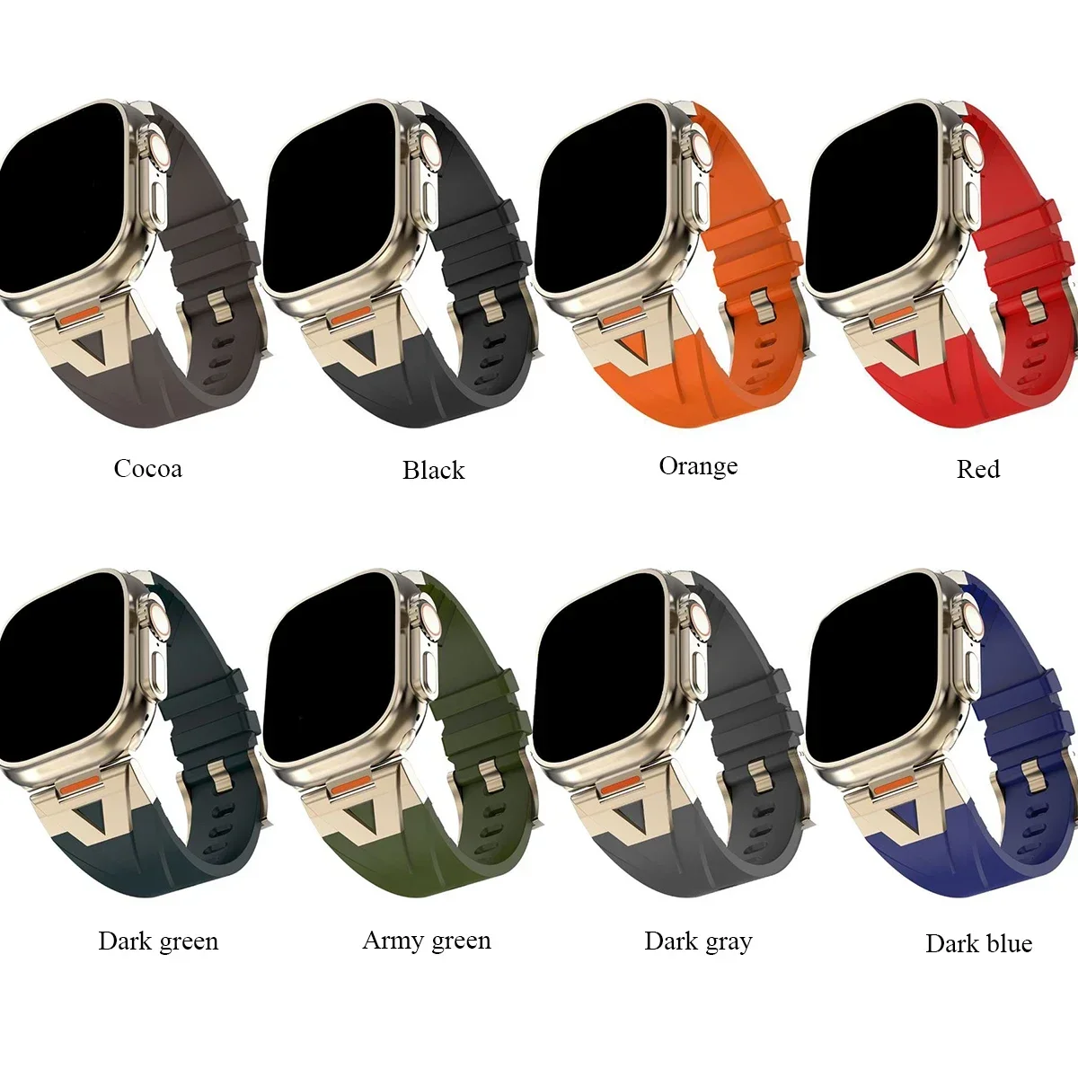 Sportband voor Apple Watch Ultra 2 10 9 8 7 6 SE 5 4 Zachte siliconen titanium armbandriem voor iWatch 42 mm 44 mm 45 mm 46 mm 49 mm