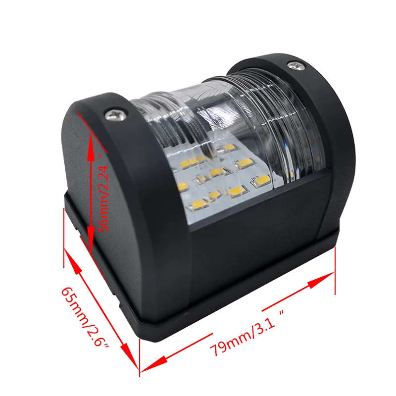 ISURE MARINE 12V/24V Boat Signal Light Black LED Navigation Light IP66 Waterproof Marine Navigation Light Yacht Boat Accessories