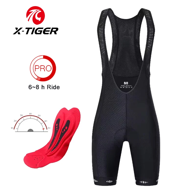 X-Tiger Cycling Bib Shorts With Pocket UPF 50+ Men\'s Bike Shorts Quick-dry Polyester Competitive Edition Series Bib Shorts