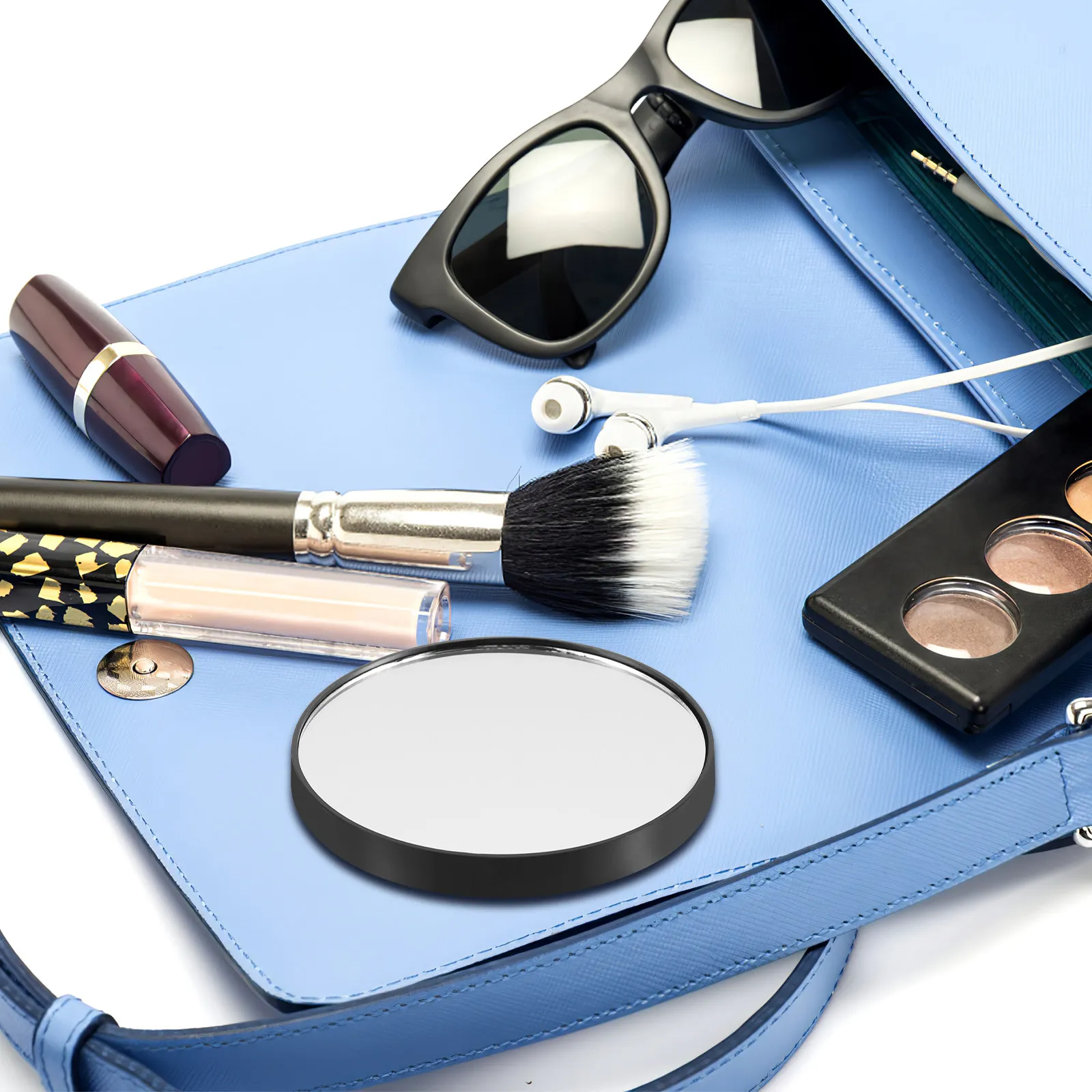 

5X Magnifying Suction Cup Makeup Mirror Compact Round Travel Mirror for Bathroom Bedroom Face Detail Shaving Eye Makeup