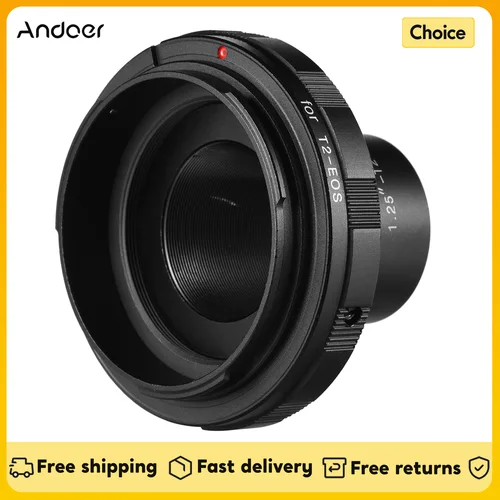 Andoer 캐논 EOS 카메라용 어댑터 링, 풍경 사진 천체 사진용 접안 렌즈 T2 망원경, 1.25 인치, 1.25-T2-EOS 
