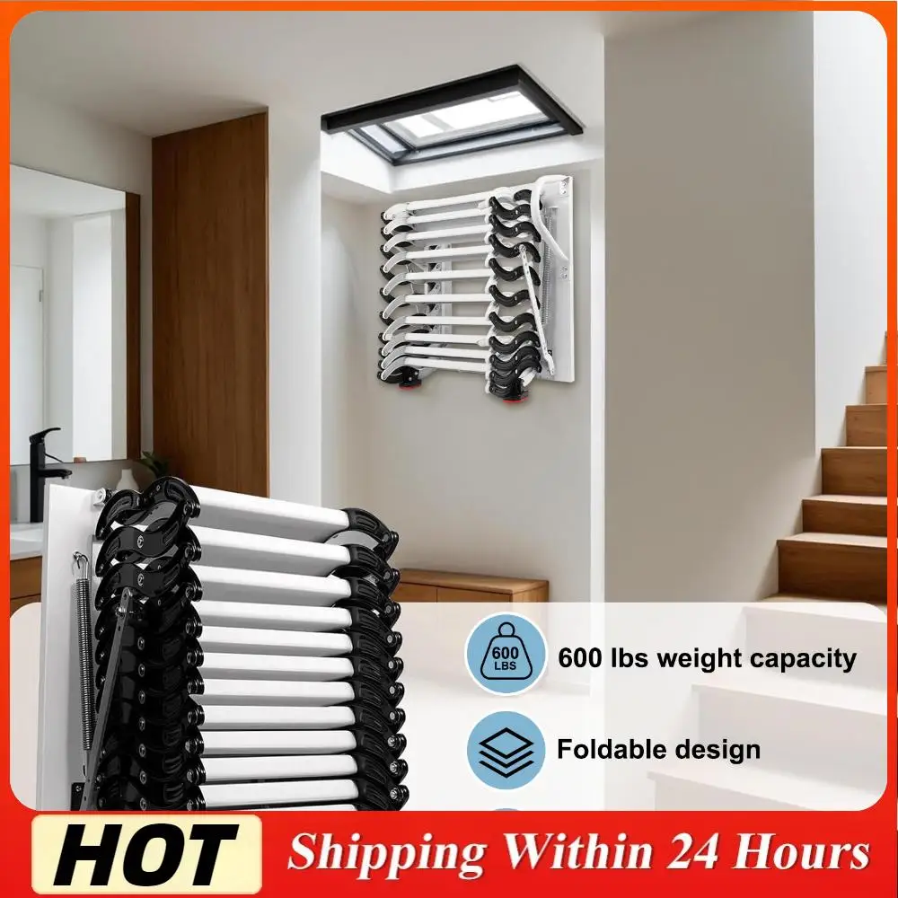 

Лестница для чердака с поручнями, телескопическая складная лестница для дома, использования внутри и снаружи помещений/на складе/в подвале