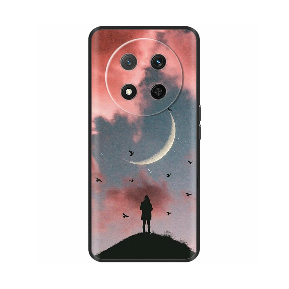 For Honor Magic7 Lite Case Black Cover Cool Lion Wolf Skull Silicone Soft Back Cases For Honor X9C Magic 7 Lite Protective Case