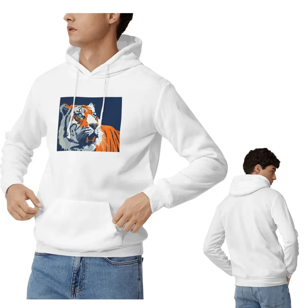 

Бенгальский тигр, оранжевые и синие толстовки, мужские и женские повседневные пуловеры, модная уличная одежда с длинными рукавами, осень-зима
