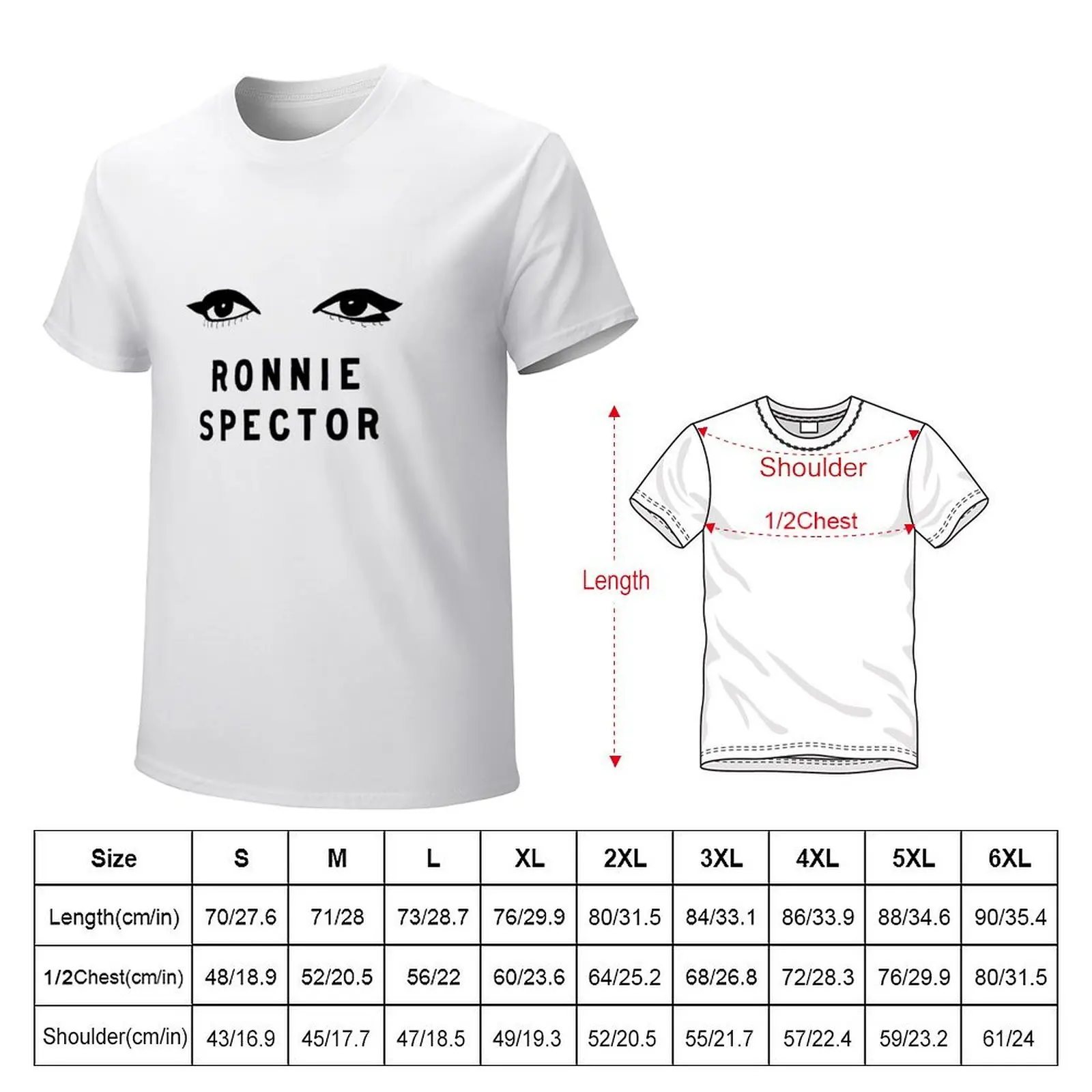 Ronnie Spector Eyes T-Shirt vintage boys whites heavy weight t shirts for men