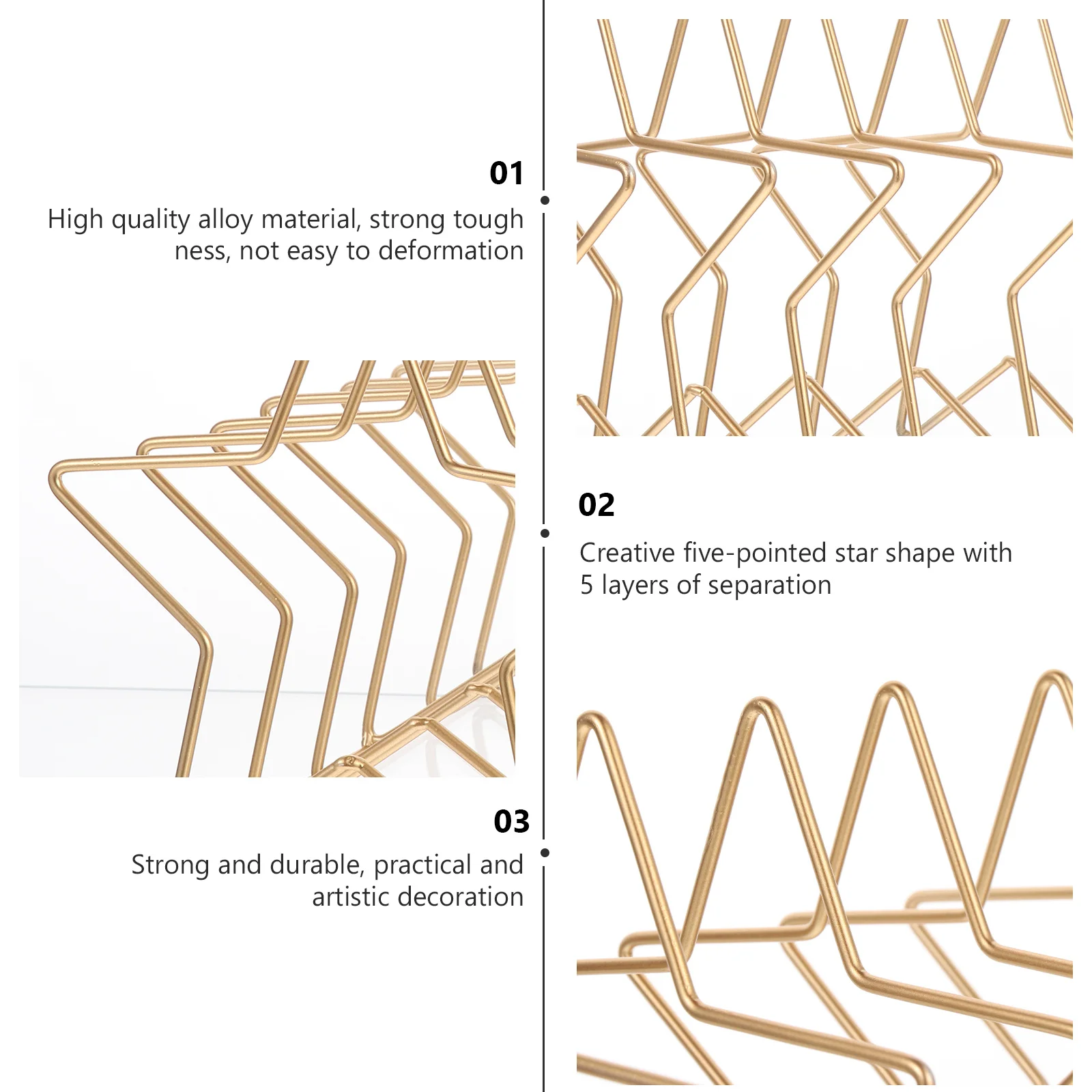 

1Pcs Desktop Book Shelf Iron Wire Bookend for Neat Document Storage Star Design Organizer for Office Study Room