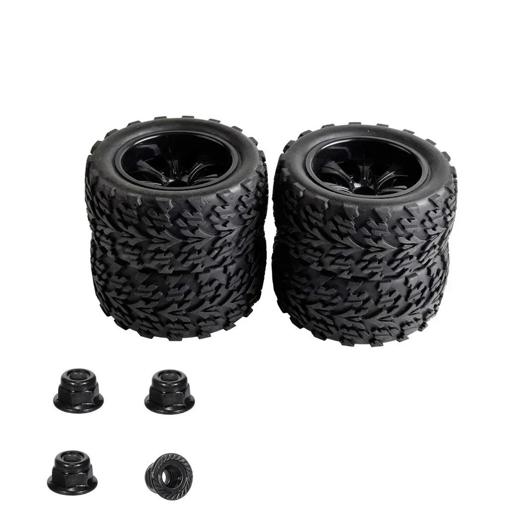 

4pcs 1/10 Off-Road Car Truck Tires 55*115MM Plastic Wheel Rim Rubber Tyre for HSP HPI 94108 94111 94188