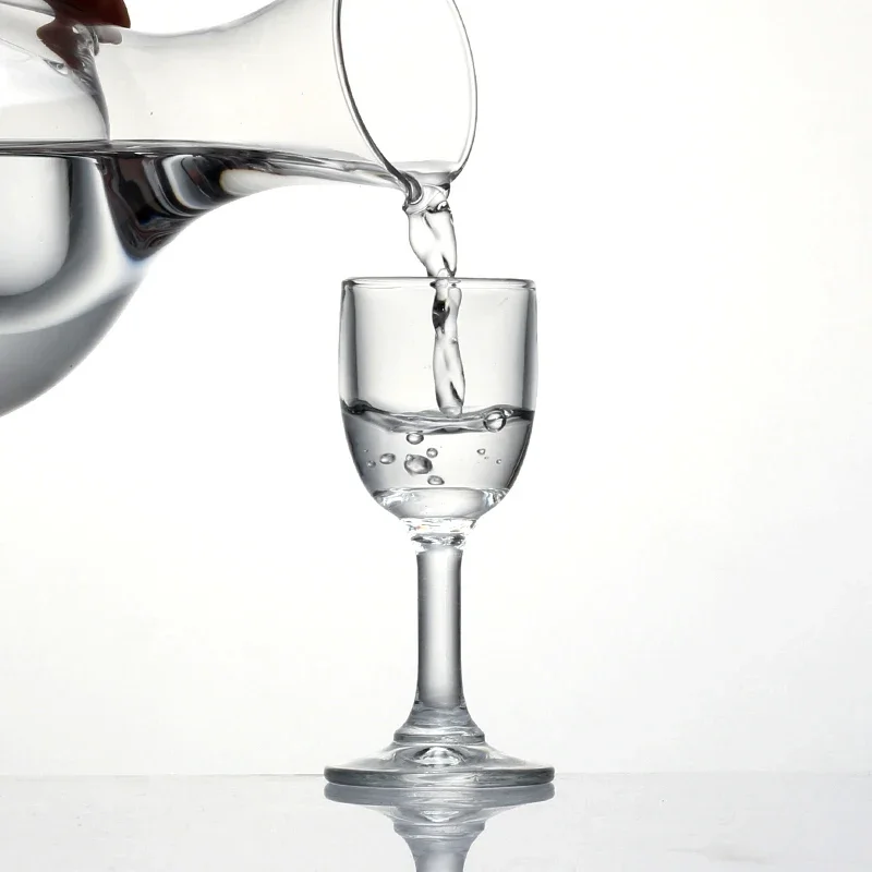 25ml 6PCS Goblet Glass Cup Set Lead-Free Glass Shot Glasses with Stem Liquor Glass Sets for Drinkware Wedding Family Bar Party