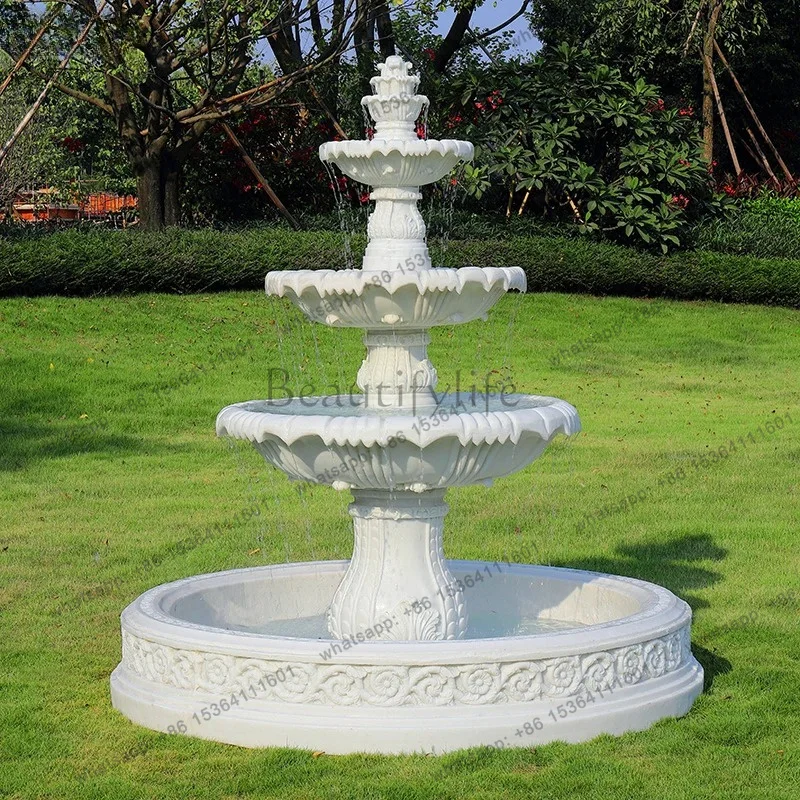 FG  wedding fountain garden outdoor courtyard water feature flowers wishing pool