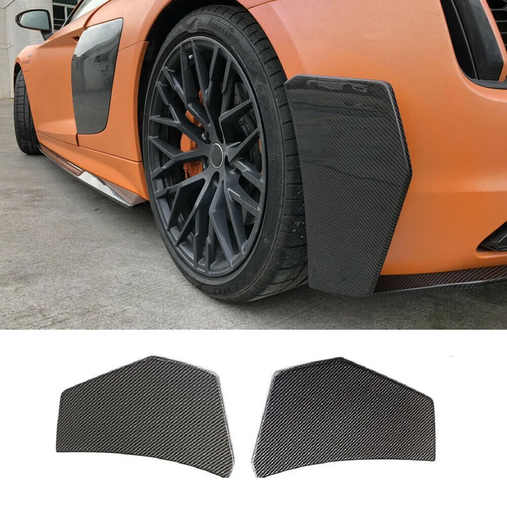 Rear Side Bumper Splitters Vent Canards Fins Carbon Fiber For Audi R8 v10 2016-2018