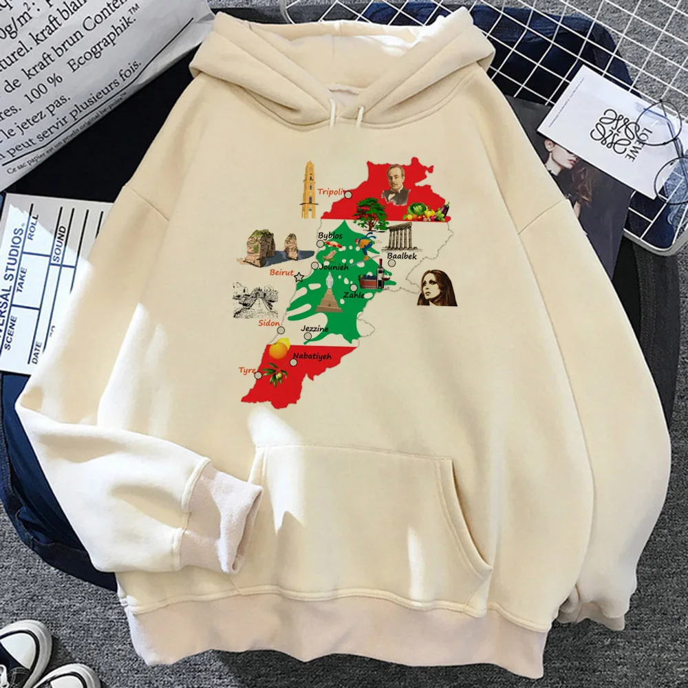 Lebanon hoodie harajuku comfortable soft fabric comic anime sweater modern style female sweatshirts comic Y2K