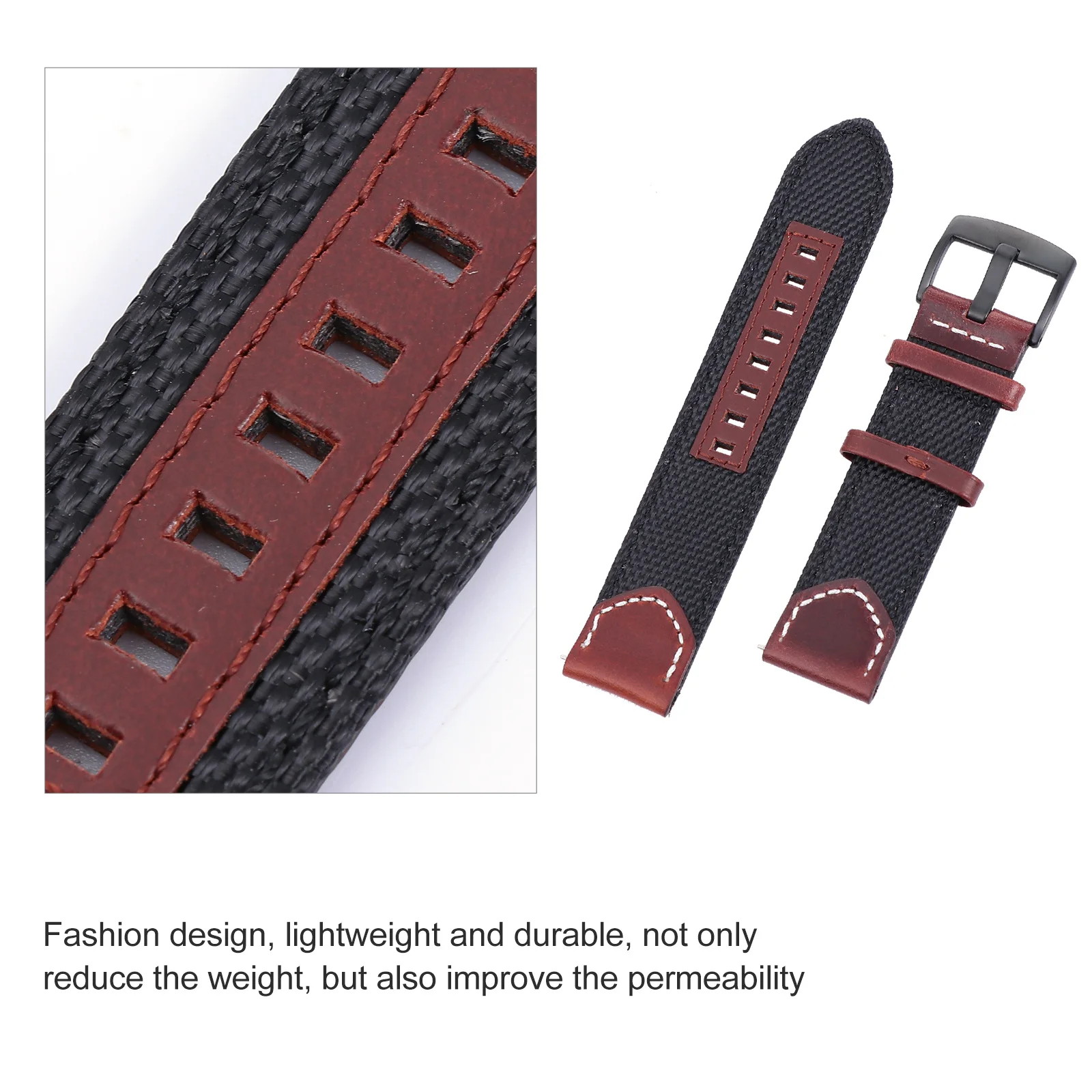 سوار ساعة عتيق 22 ملم خفيف الوزن ومتين وضغط قابل للتعديل لساعة ذكية هدية عيد ميلاد #2