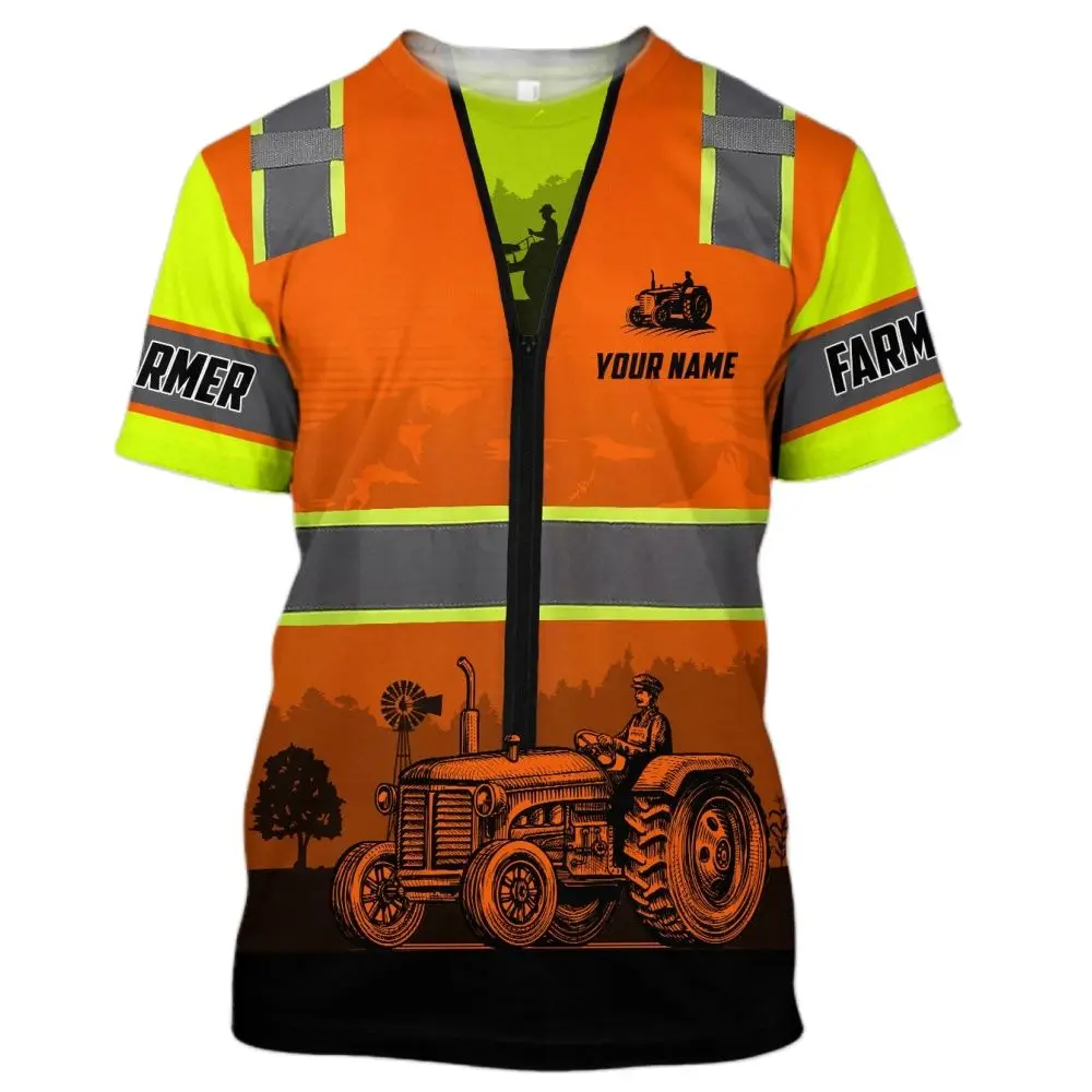 New Tractor T Shirt For Men Custom Print Round Neck Casual Comfortable Breathable Trending Products Personalization Streetwear