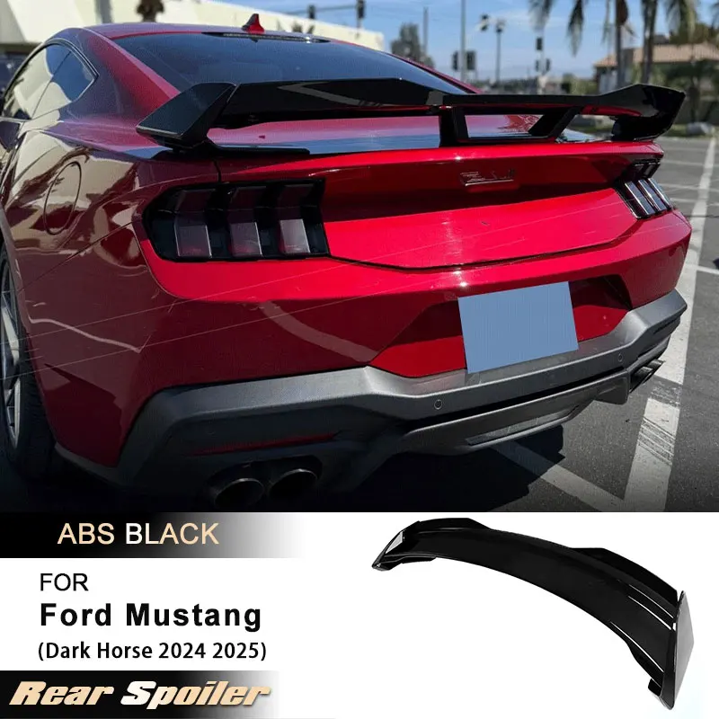 

Car Rear Trunk Spoiler Wings for Ford Mustang Dark Horse 2024 2025 Racing Rear Spoiler Boot Wing Lip Body Kits ABS Gloss Black