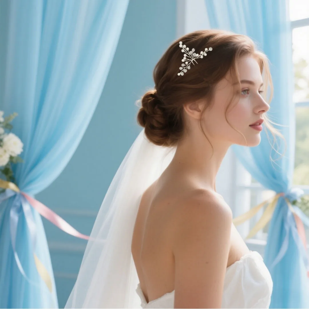 Handmade Fashion Crystal Leaf Hair Clip Hairpin Pearl Leaf Hairpin Bridal Wedding Hair Accessories Jewelry Hair Clip Hairpin