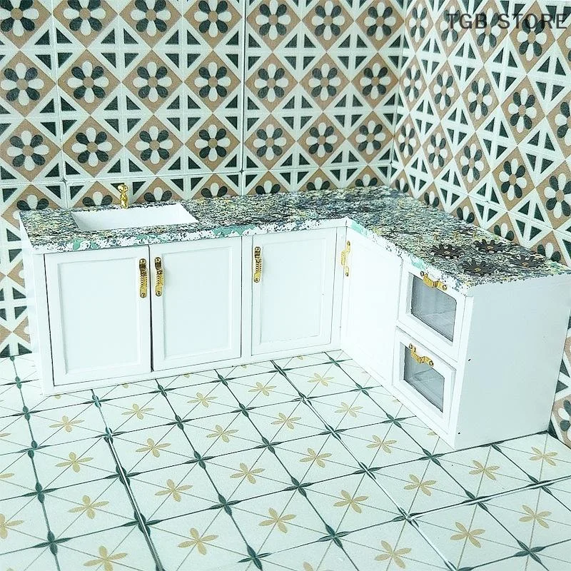 1 stks miniatuur vierkante houten vloer model 1:12 poppenhuis badkamer woonkamer decoratie speelgoed poppenhuis accessoires