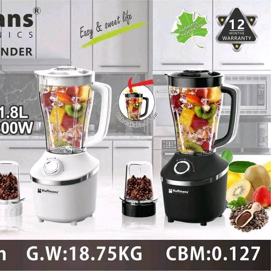 Model 2062 Blender And Dry Grinder Set - 8 Pieces per Carton - Compact Size 0.1 Cubic Meter