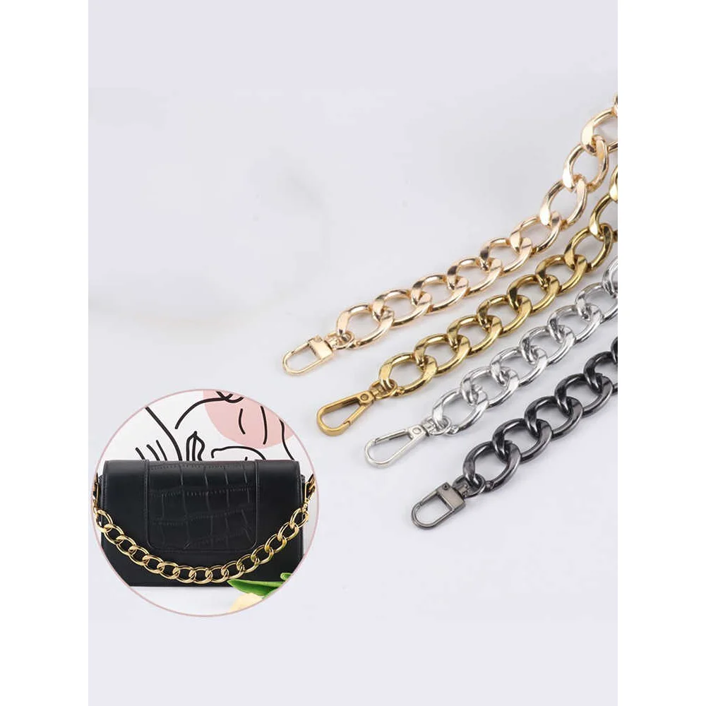 4 Colors 30/40/60/80/100/120cm Metal Wallet Chain with Handbag Handle DIY Wallet Replacement Shoulder Bag with Chain Strap