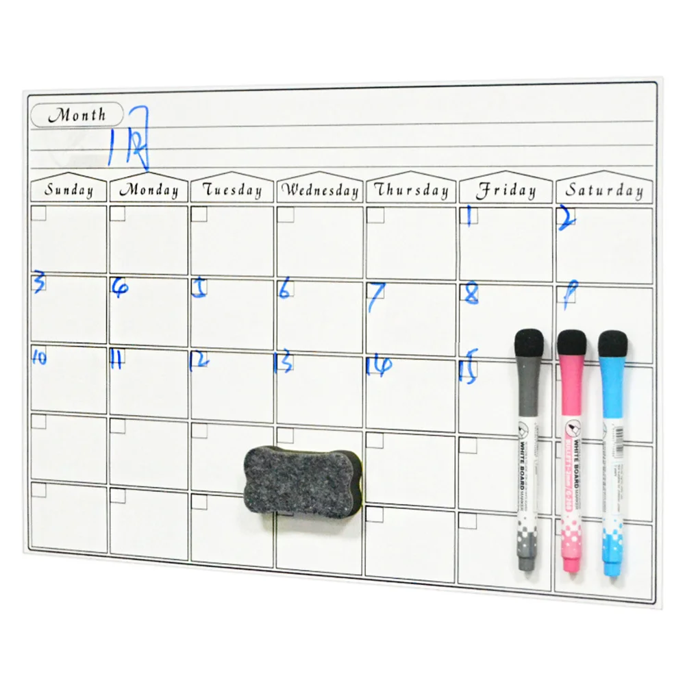 

New Erasable Whiteboard Fridge Magnetic Sticker Message Memo Soft Board For Writing Schedule Monthly Weekly Planner Calendar