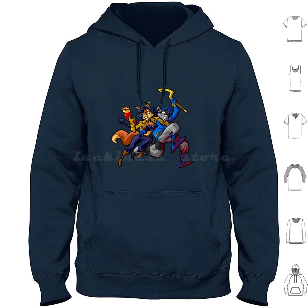 Sly Cooper And Fox Hoodies Long Sleeve Sly Cooper Carmelita Fox Inspector