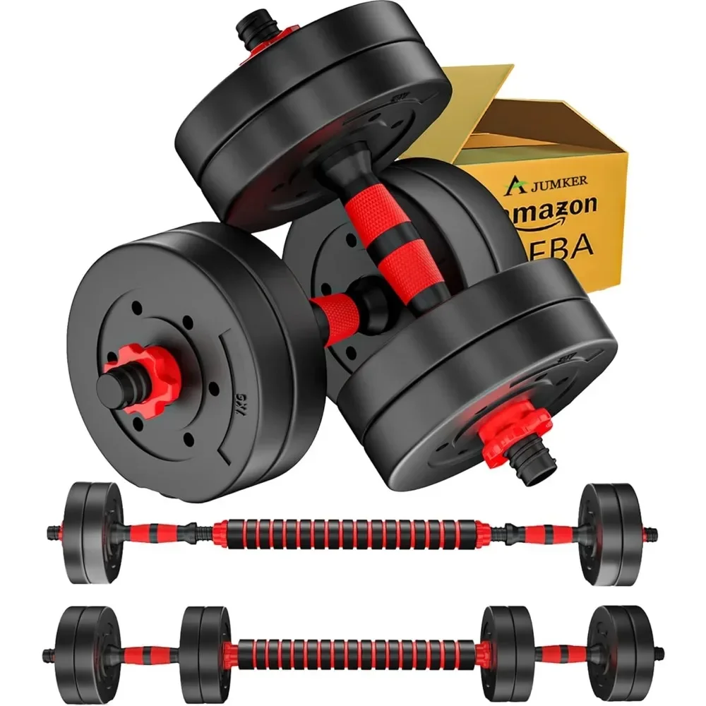 

A Adjustable Weights Dumbbells Set,20LBS 44LBS Barbell Weight Set for Home Gym