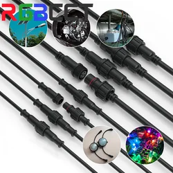 5 Pairs Male Female 2pin 3pin 4pin 5pin Black White Color Waterproof Connector for Led Strip Applicable 0.2mm sq to 0.75mm sq