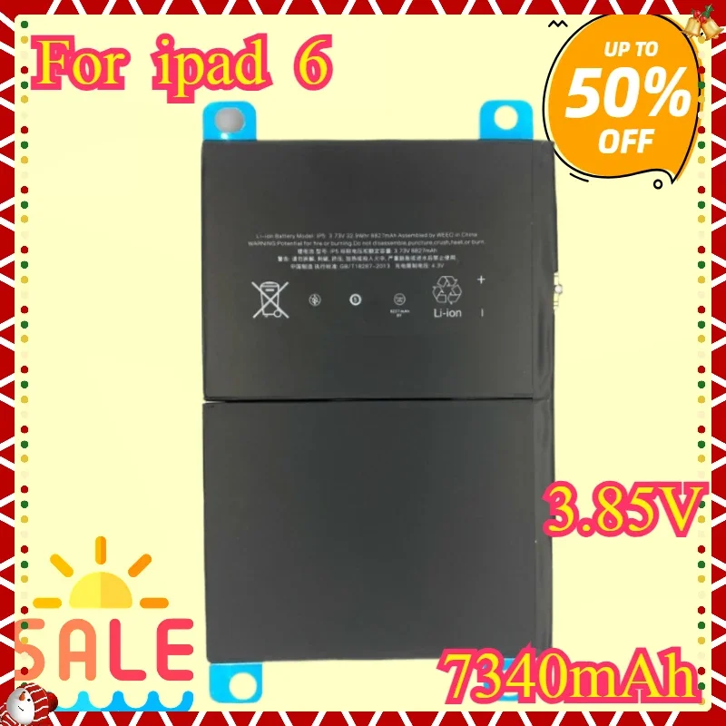 

New High quality For IPad 6 Battery High-quality Pad6 7340mAh Replacement Battery for Apple Ipad6 Air2 A1547 A1566 A1567