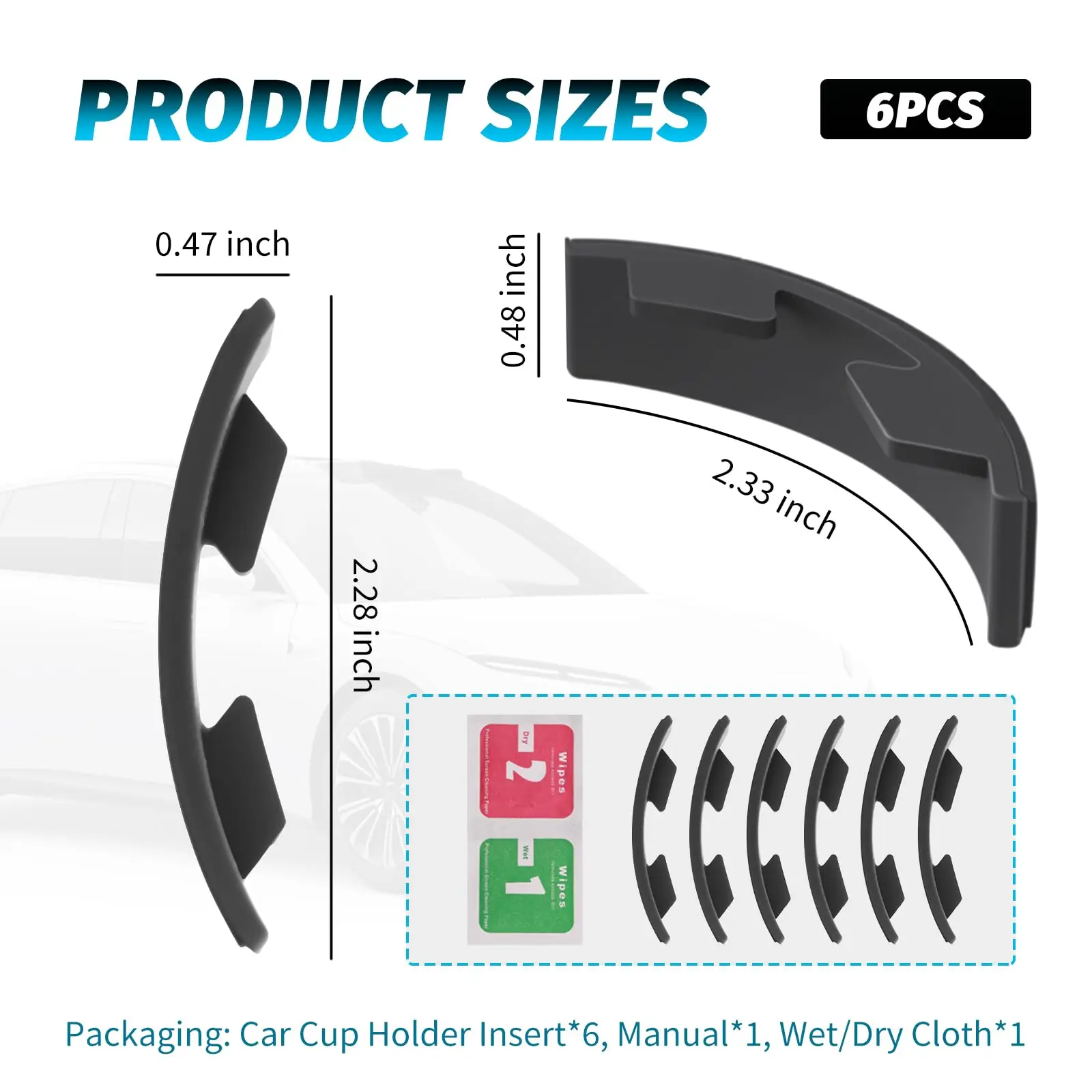 

3Pcs/6Pcs Silicone Cup Holder Stabilizer Non-Slip Anti-Shake Reusable Car Drink Insert Car Drink Insert With Rounded Leaf Design