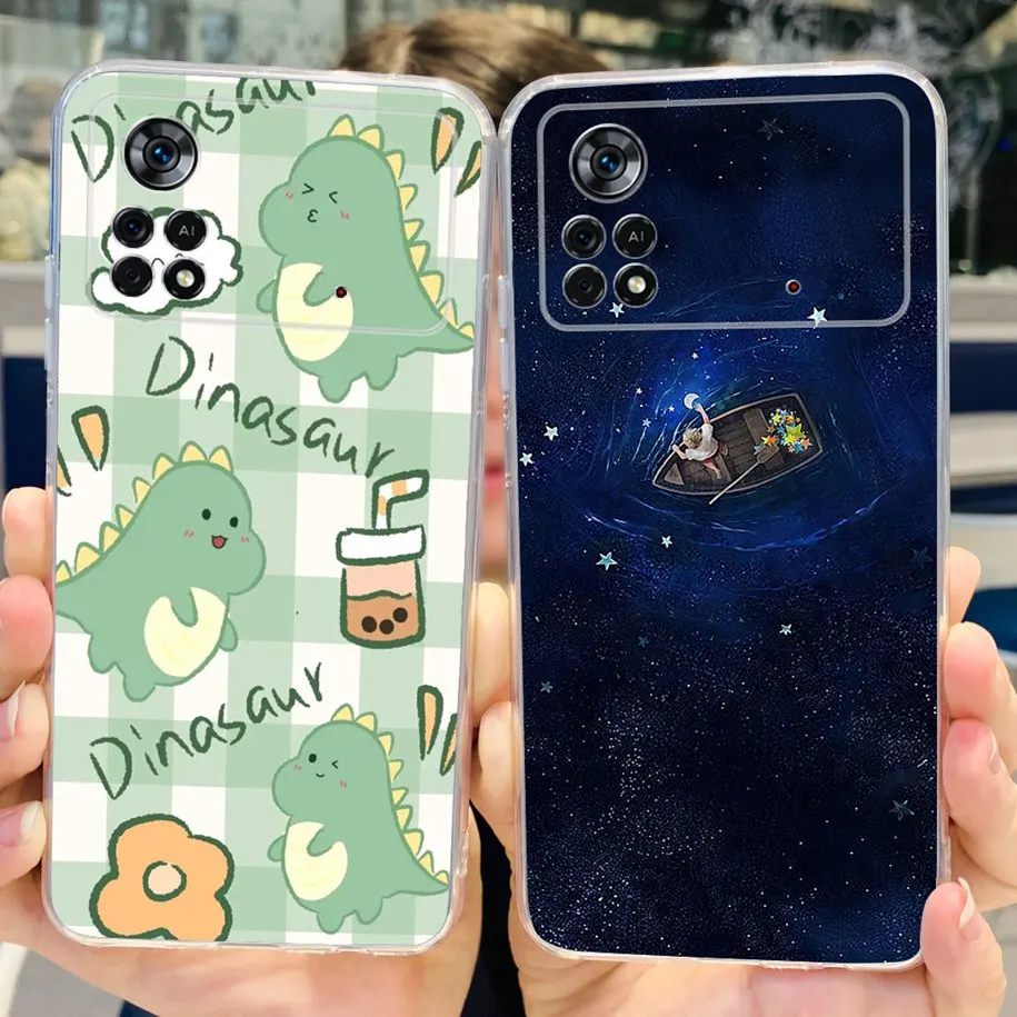 For Xiaomi Poco X4 Pro 5G Case Lovely Astronaut Silicone Capa Soft Phone Cover For Xiaomi Poco X4 GT Funda PocoX4 X 4 Pro Bumper